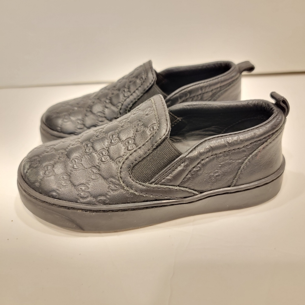 Gucci slip on sneakers coda black leather shoes kids eur 23